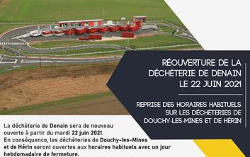 Réouverture de la déchèterie de Denain le 22 juin