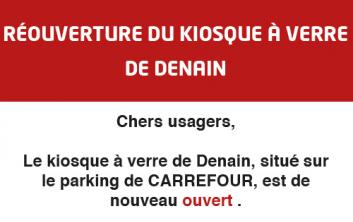 Réouverture du kiosque à verre de Denain.